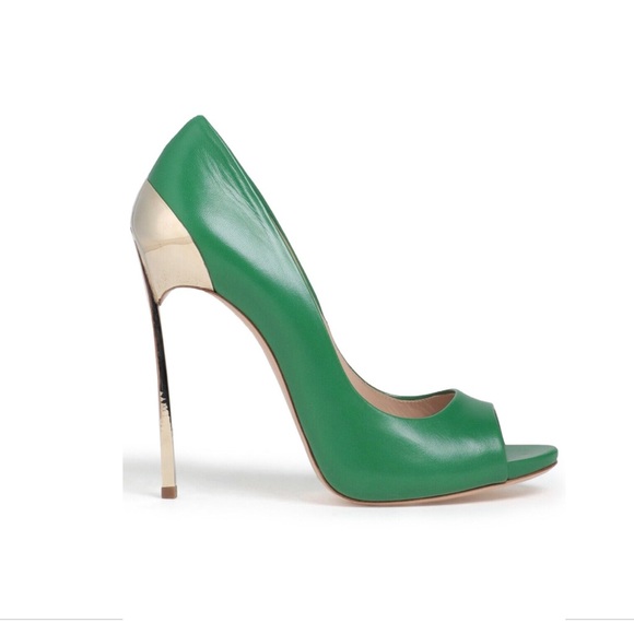 NEW CASADEI Leather Court Shoes US6.5 UK3.5 EU36.5 Blade Heel Made in Italy - Picture 1 of 7